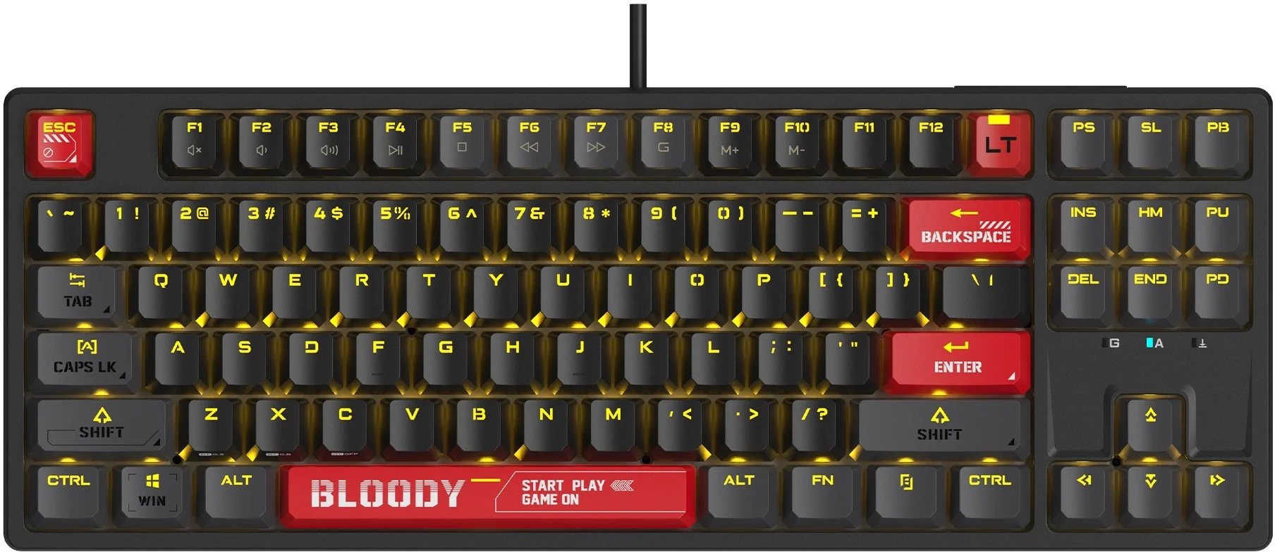 Клавиатура A4Tech Bloody AT87 Proxy Boom механическая бежевый/красный USB for  gamer LED (AT87)
