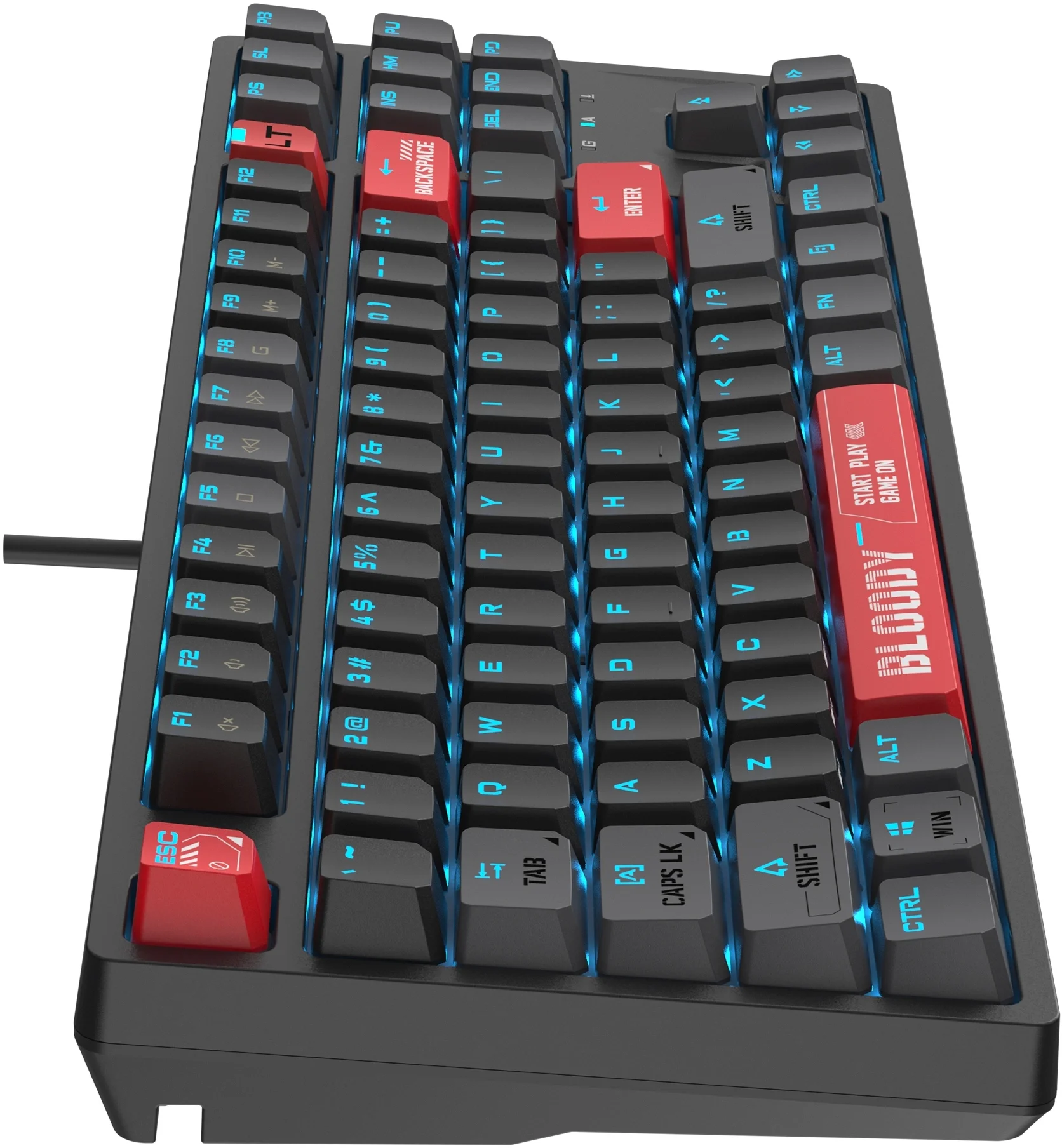 Клавиатура A4Tech AT87 Proxy Boom бежевый/красный USB for gamer LED (AT87) кабель 1.8м
