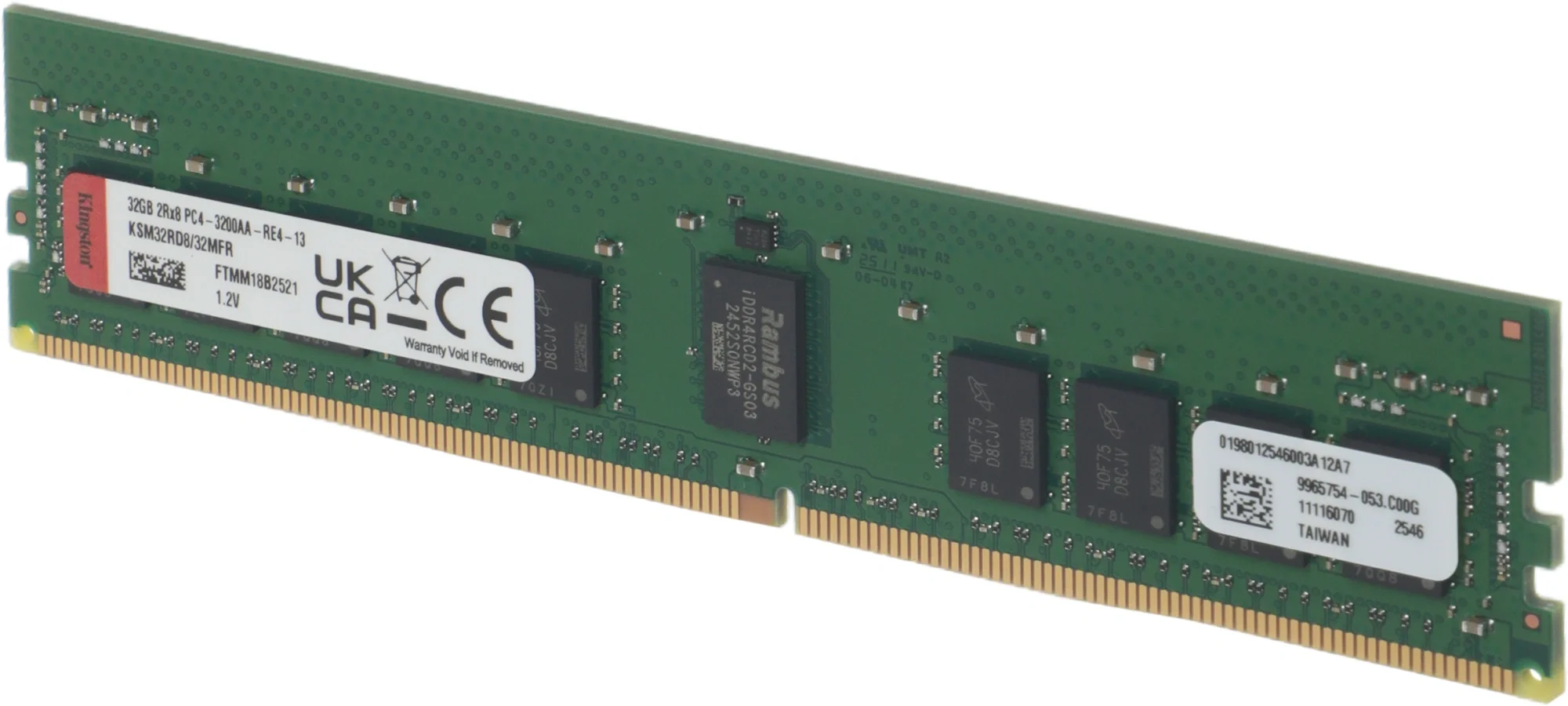 Модуль памяти Kingston - Server Premier (Micron F Rambus) 32 ГБ, DDR4, REG, 3200 МГц, D8 (2Rx8), CL22, 1.2V, KSM32RD8/32MFR