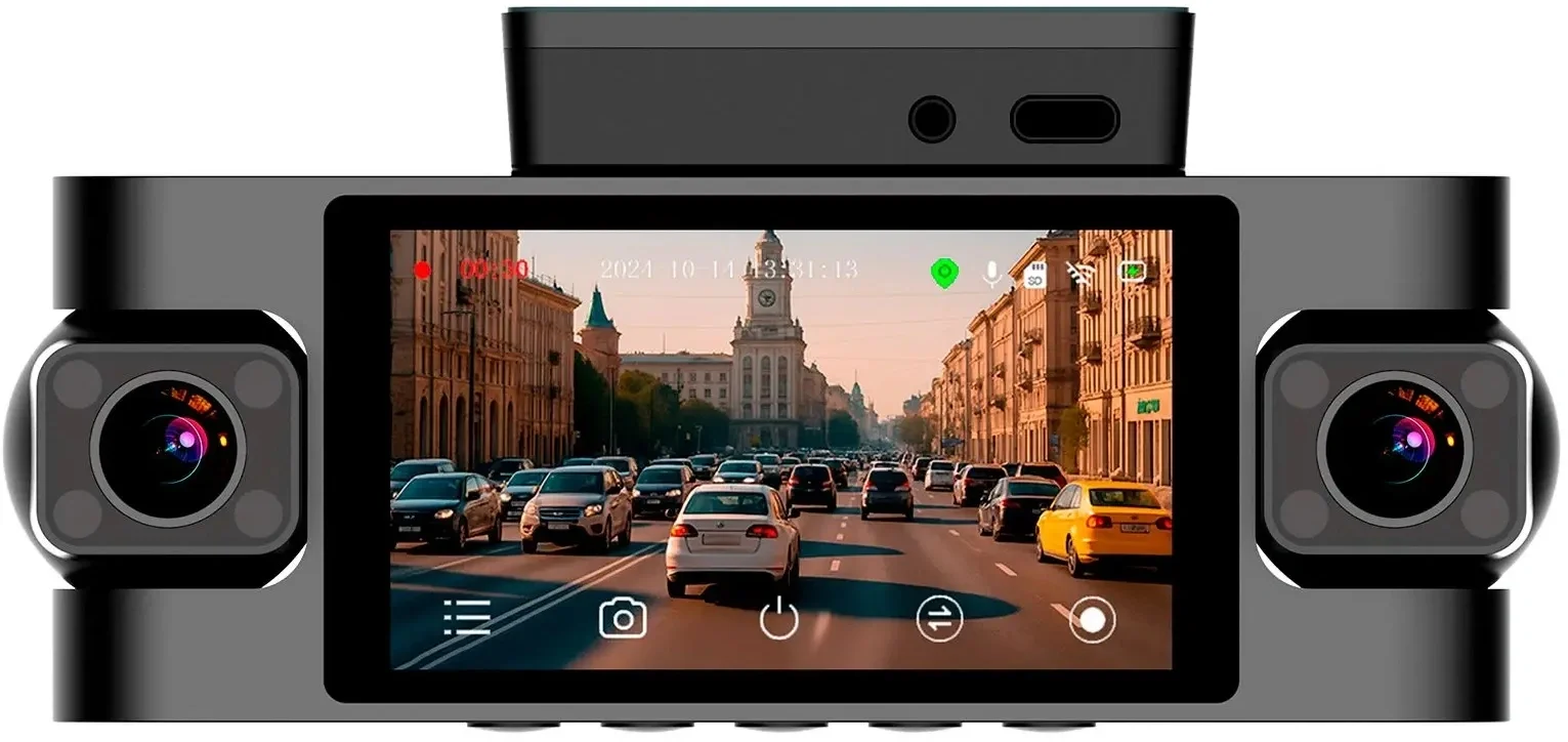 Видеорегистратор TrendVision Proof 360, 2560x1440, 3", с камерой заднего вида, GPS/ГЛОНАСС, Wi-Fi, G-сенсор