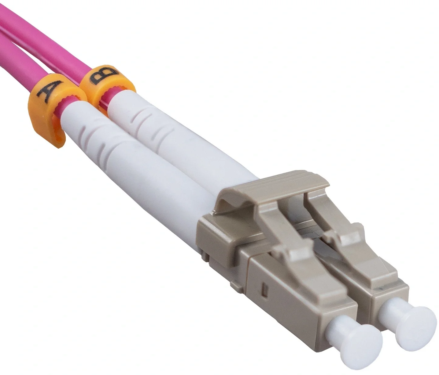 Патч-корд оптический Cabeus FOP-50-OM4-LC-LC-3m, Duplex LC/UPC-LC/UPC, OM4, 3м
