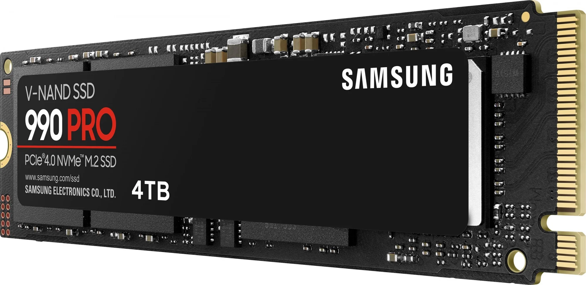 Твердотельный накопитель SSD Samsung M.2 2280 4TB 990 PRO NVMe 2.0, PCIe 4.0 x4, V-NAND
TLC, R/W 7450/6900MB/s, IOPs 1 400 000/1 550 000, DRAM
buffer 4096MB, TBW 2400, DWPD 0.33
