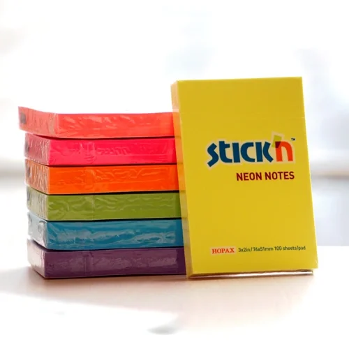 Блок самоклеящийся Stick'n 21163, 51×76мм, 100л., 70г/м², неон зеленый
