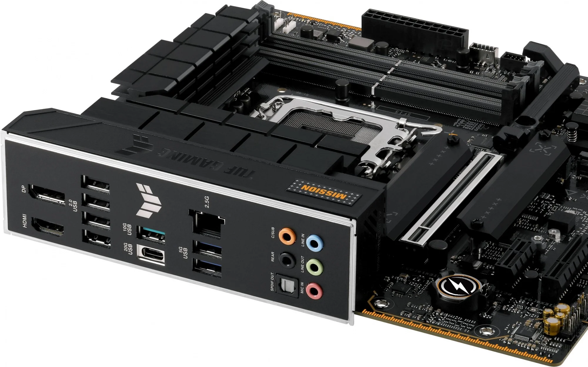 ASUS TUF GAMING B760M-PLUS II (Socket 1700, mATX, 4xDDR5(192GB), DP/HDMI, 1xPCIe 5.0x16/1xPCIe 4.0x4, 1xPCIe 3.0, 1xLAN (2.5GbE), 4xSATA 6Gb/s, 3xM.2, 1xType-C, 3xUSB 3.2, 4xUSB)
