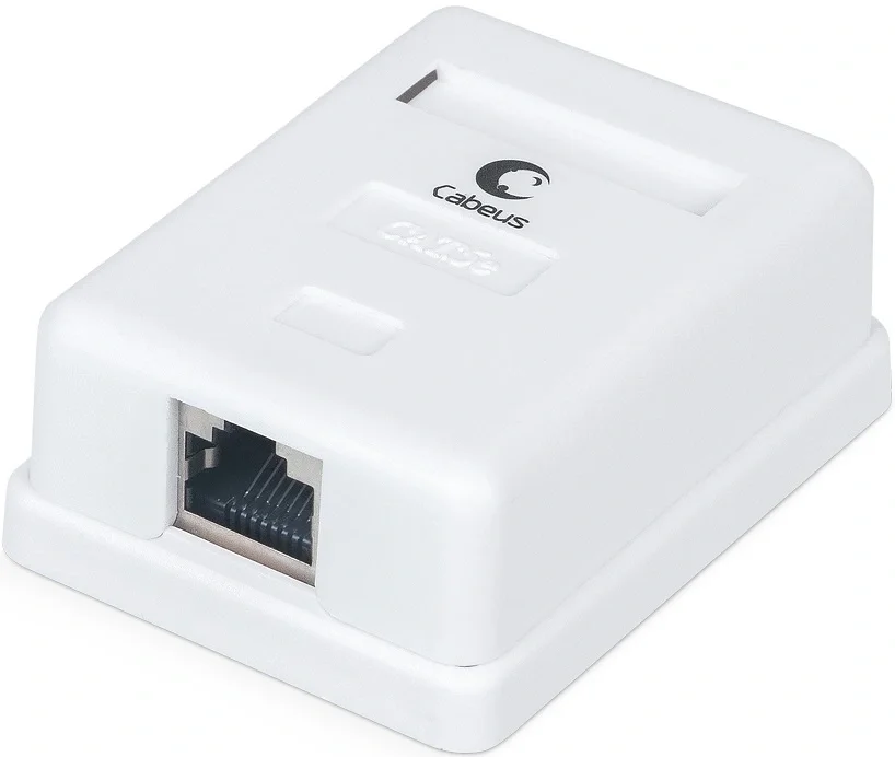 WS-8P8C-Cat.5e-SH-1 Розетка Cabeus  компьютерная RJ-45(8P8C), категория 5e, экранированная, одинарная,  внешняя, Krone t
