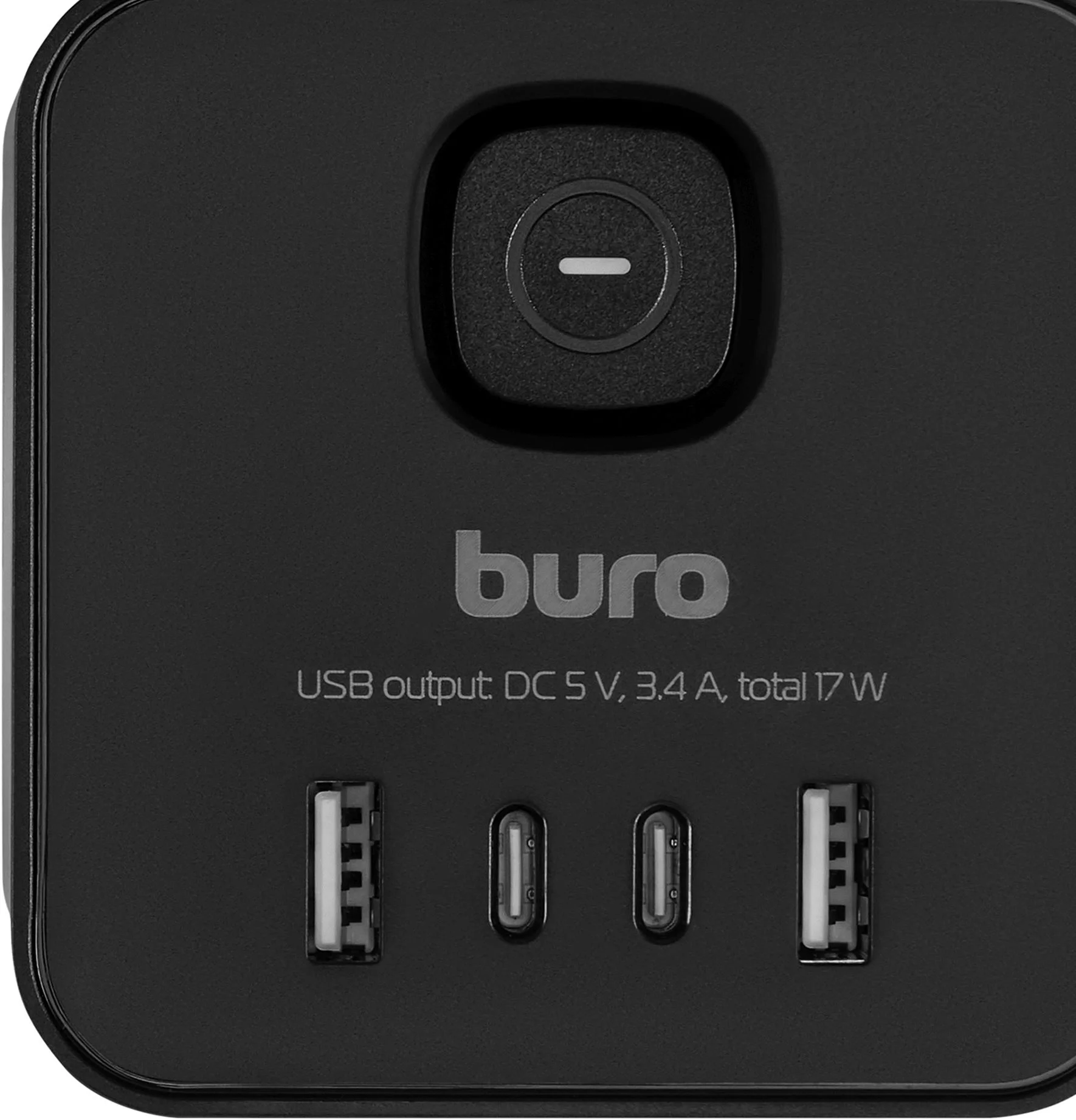 Сетевой удлинитель Buro BU-PTE4.1UC-B 1.5м (4 розетки) черный (коробка)