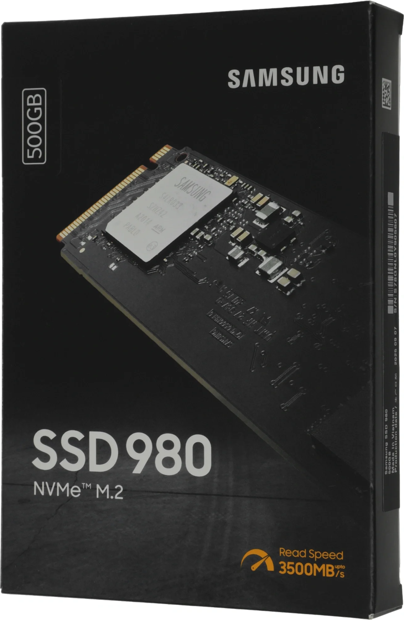 Твердотельный накопитель SSD Samsung 980 M.2 2280 Твердотельный накопитель SSD Samsung 980 M.2 2280 MZ-V8V500BW 500GB Client SSD PCIe Gen3x4 with NVMe, 3100/2600, IOPS 400/470K, MTBF 1.5M, 3D NAND TLC, 300TBW, 0,33DWPD, RTL