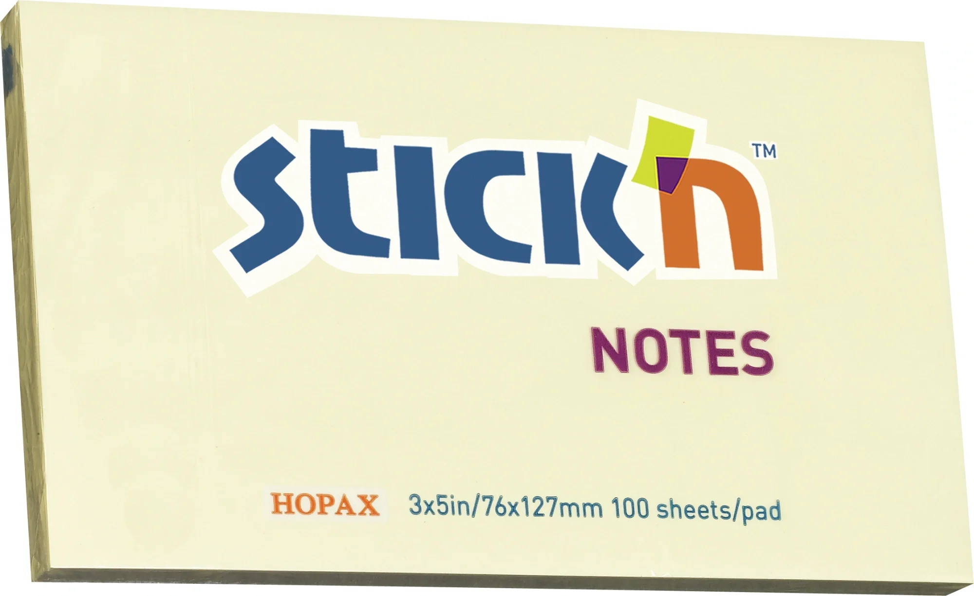 Блок самоклеящийся STICK'N 21009, 76×127мм, 100 листов, желтый