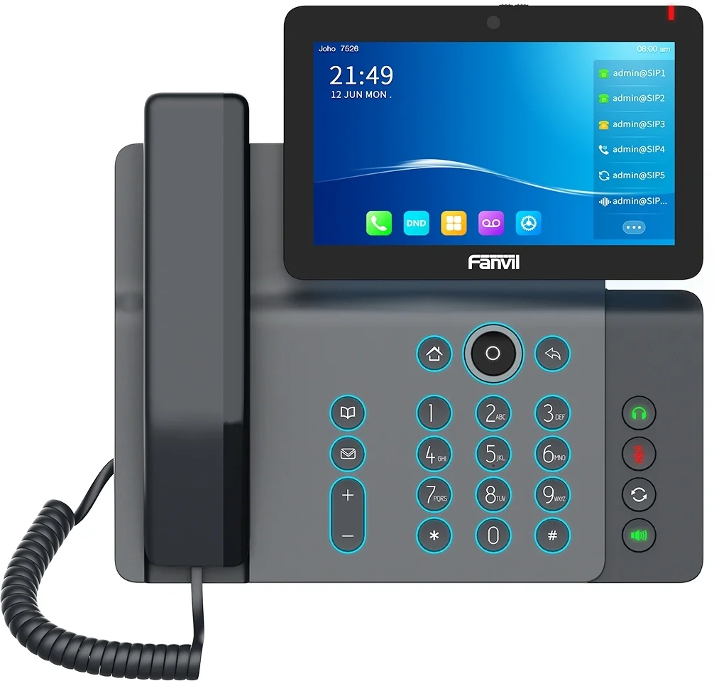 V67 Fanvil V67 Flagship Smart Video Phone, 6-Party Conference, 20 SIP lines, 7” Adjustable Touch Screen (0°  to 40°) (1