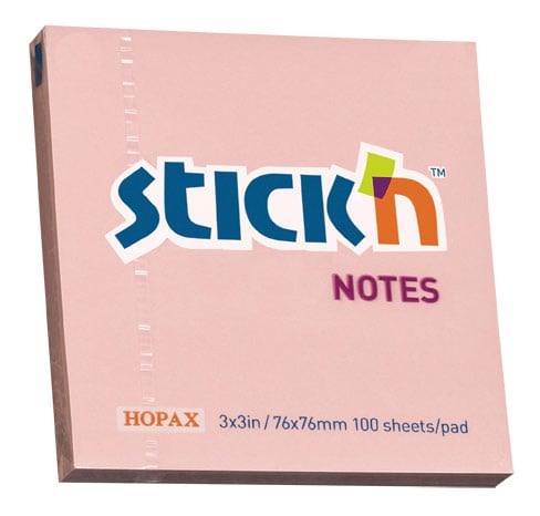 Блок самоклеящийся Stick'n 21148, 76×76 мм, 100 лист., розовый