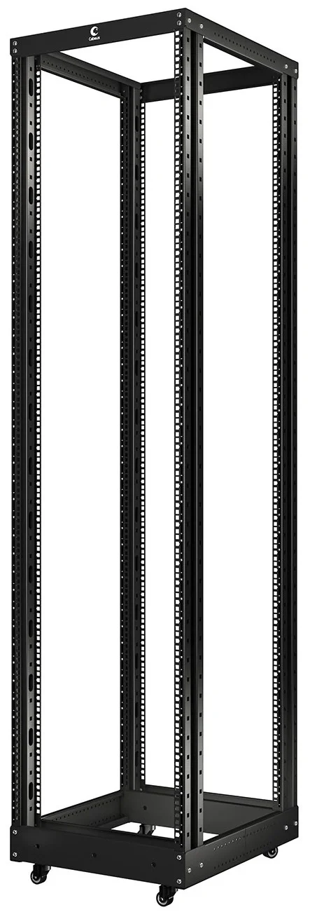 RA-47U-1000-BK Стойка открытая 19" Cabeus RА универсальная 47U 2237х515х1000 мм (ВхШхГ) двухрамная цвет: чёрный (усиленная)