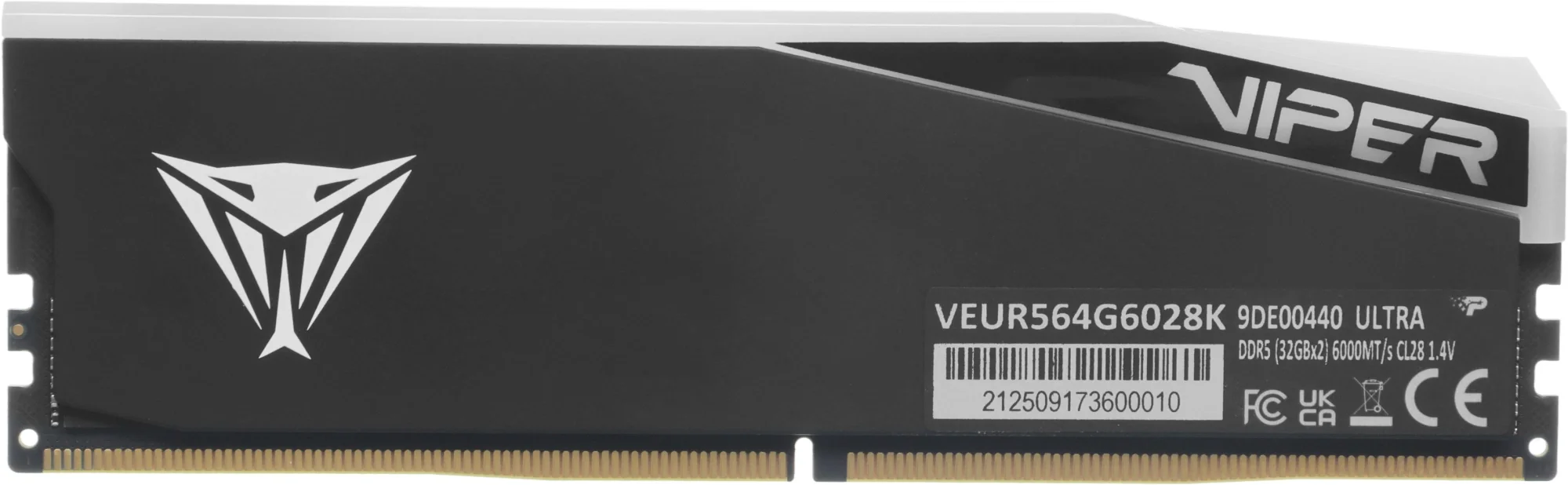 Память DDR5 2x32GB 6000MHz Patriot VEUR564G6028K Viper Elite 5 Ultra RGB RTL Gaming PC5-48000 CL28 DIMM UDIMM 288-pin 1.4В kit single rank с радиатором Ret