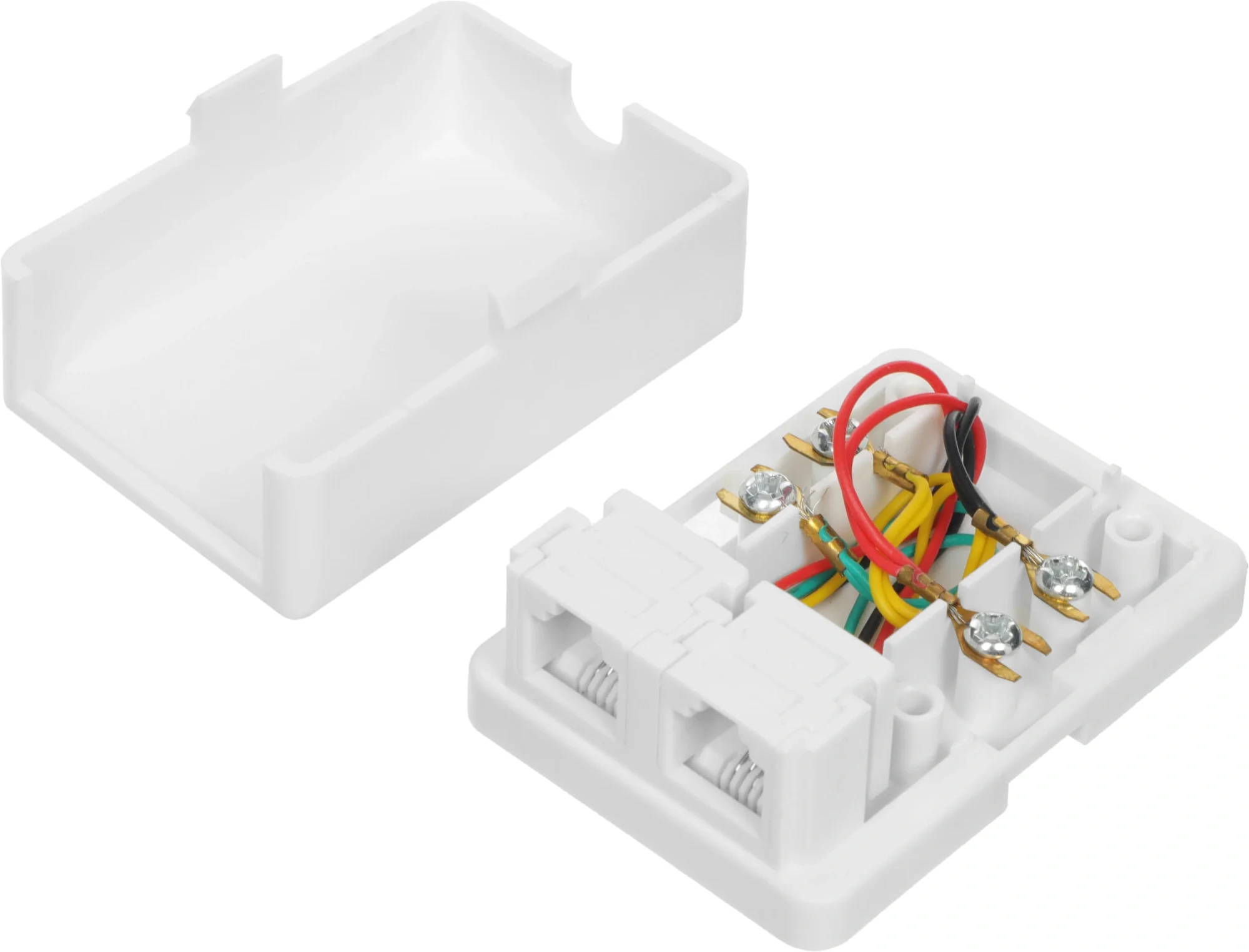 Розетка RJ-11 Ningbo TLUS-023, 2×6P4C, двухпортовая