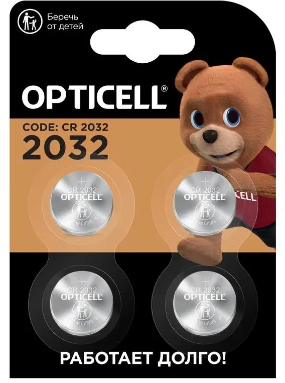 Батарея OPTICELL 6060007, CR2032, 4шт