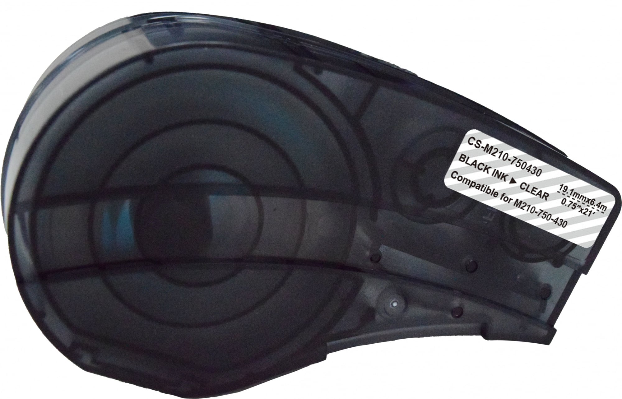 Картридж ленточный Cactus CS-M210-750430 черный шрифт, прозрачный фон (19.1 мм, 6.4 м) для Brady M210/M211/M210-LAB