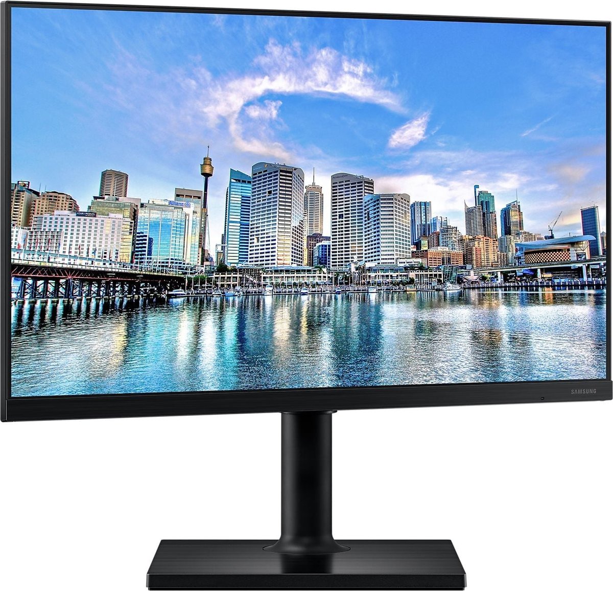 Монитор Samsung F24T450FQI 23.8" LCD IPS LED monitor, 1920x1080, 5(GtG)ms, 250 cd/m2, 178°/178°, MEGA DCR (static 1000:1), HDMIx2, DP, USB 2.0x2,VESA 100x100 mm, HDMI cable, HAS, внутренний БП, Windows 10, EnergyStar 8.0, TCO, black (LF24T450FQIXCI)