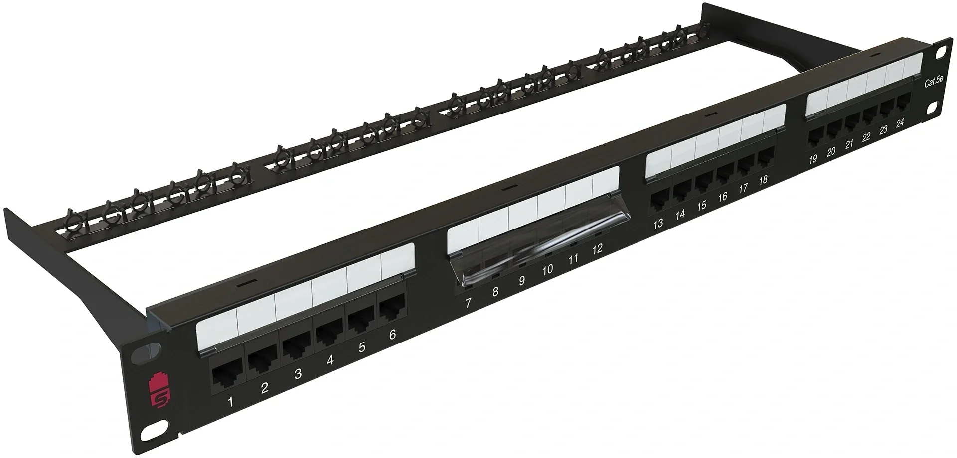 Патч-панель Sysmatrix - PP 1901U, 24-ports, кат. 5e, UTP, RJ-45, IDC Dual, 1U, 1 Гб/с, цвет чёрный, PP 1901U.S245EU.M