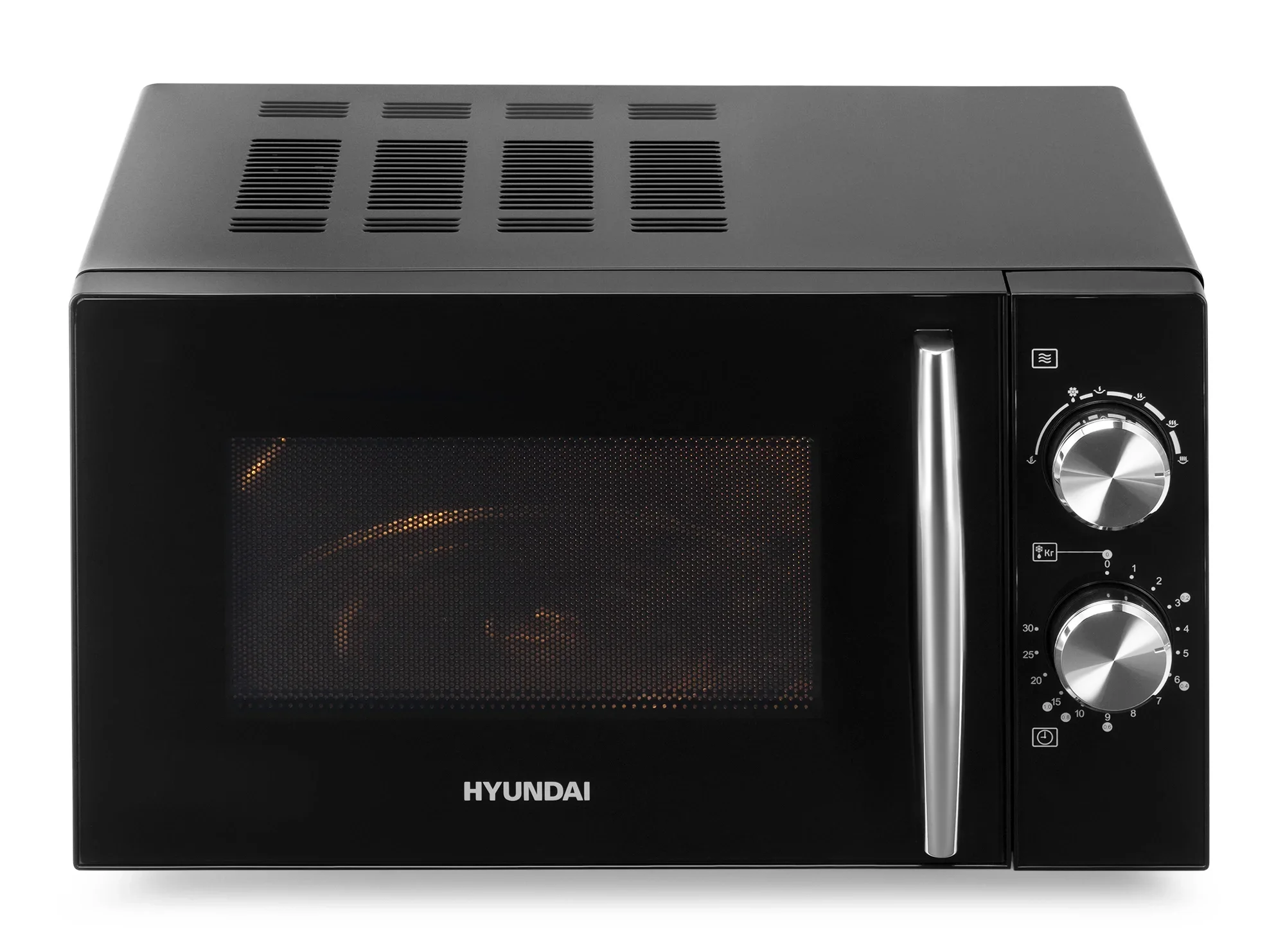 Микроволновая печь Hyundai HYM-M2050 черный, 20 л, 700 Вт, переключатели - поворотный механизм