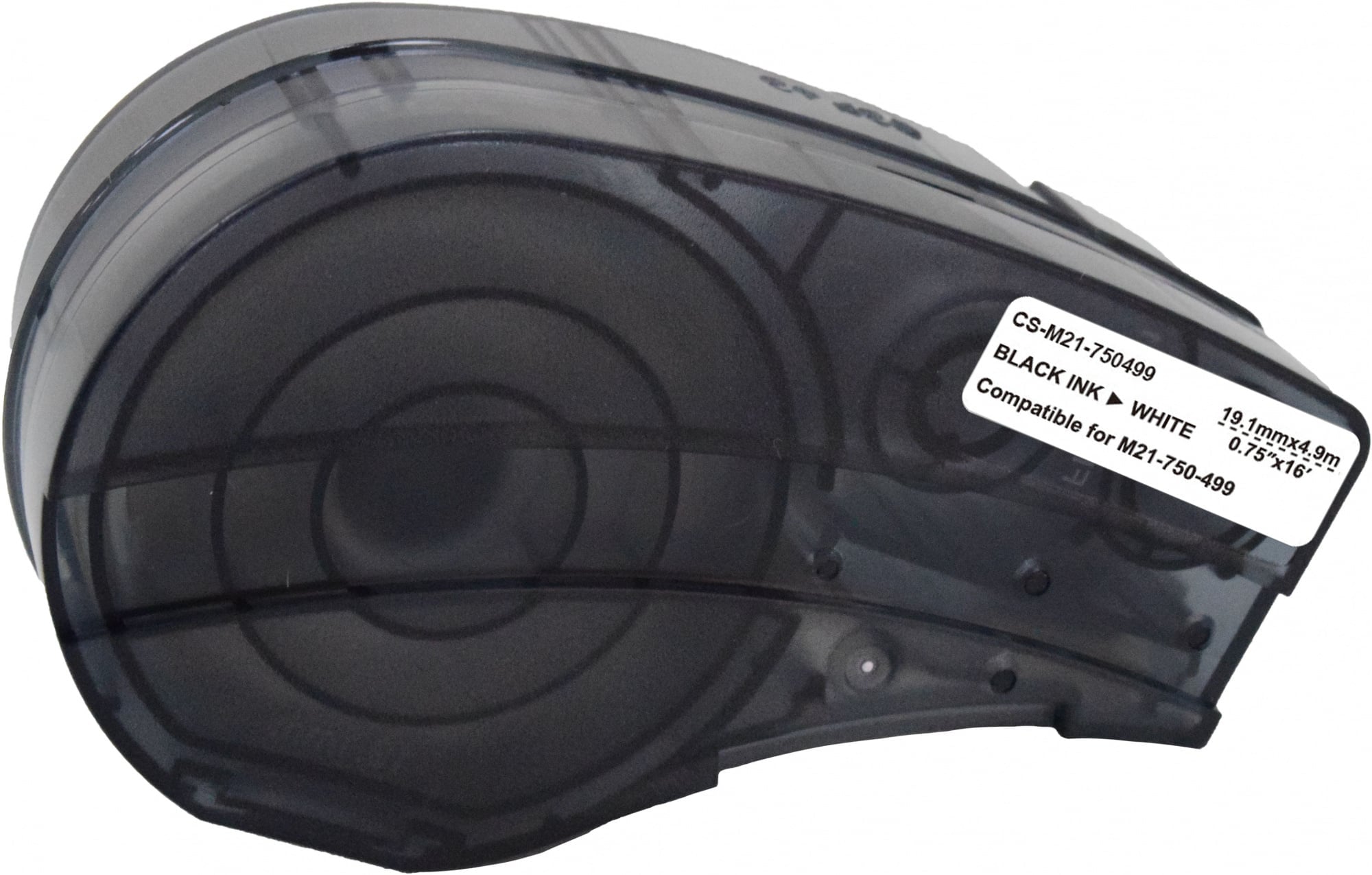 Картридж ленточный Cactus CS-M21-750499 черный шрифт, белый фон (19.1 мм, 4.9 м) для Brady BMP21-PLUS, BMP21-LAB
