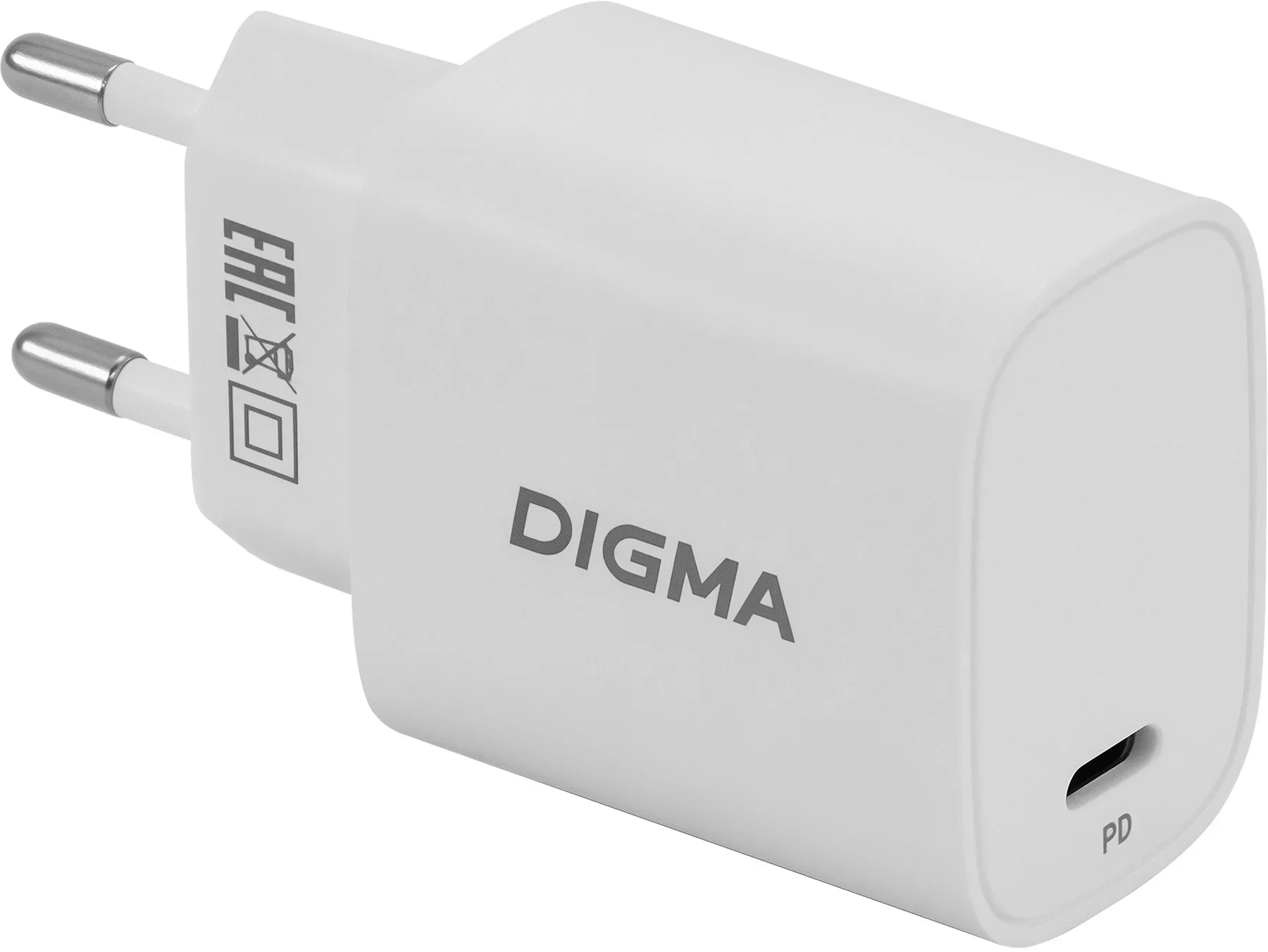 Зарядное устройство DIGMA DGW2C0F010WH, 20W, USB-C, PD