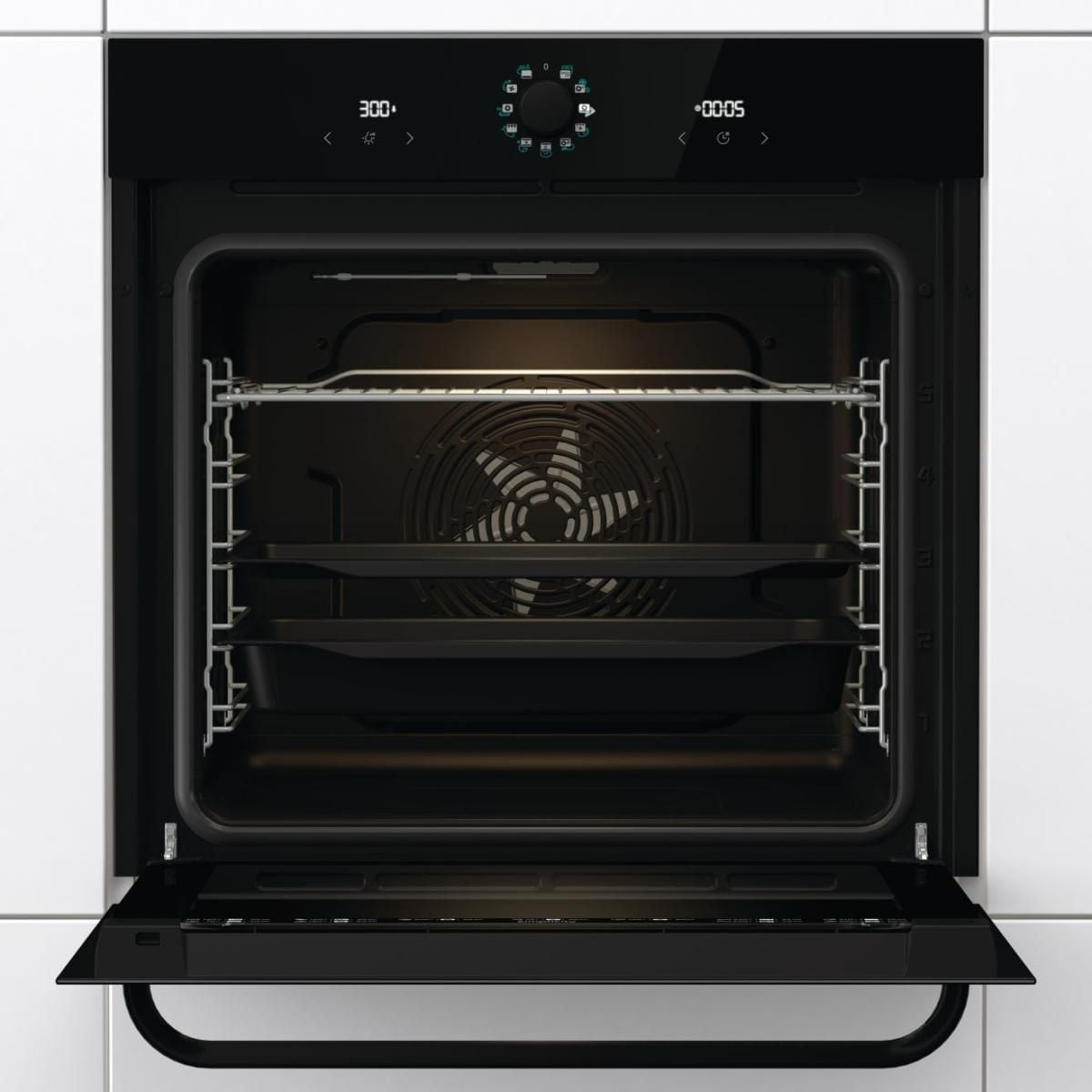 Gorenje Духовой шкаф Gorenje BOS67371SYB (Simplicity 2.2 / 77 л / до 300 °C / Чёрный, стекло / AquaClean / PerfectGrill / съемные направляющие / А / IconLED)