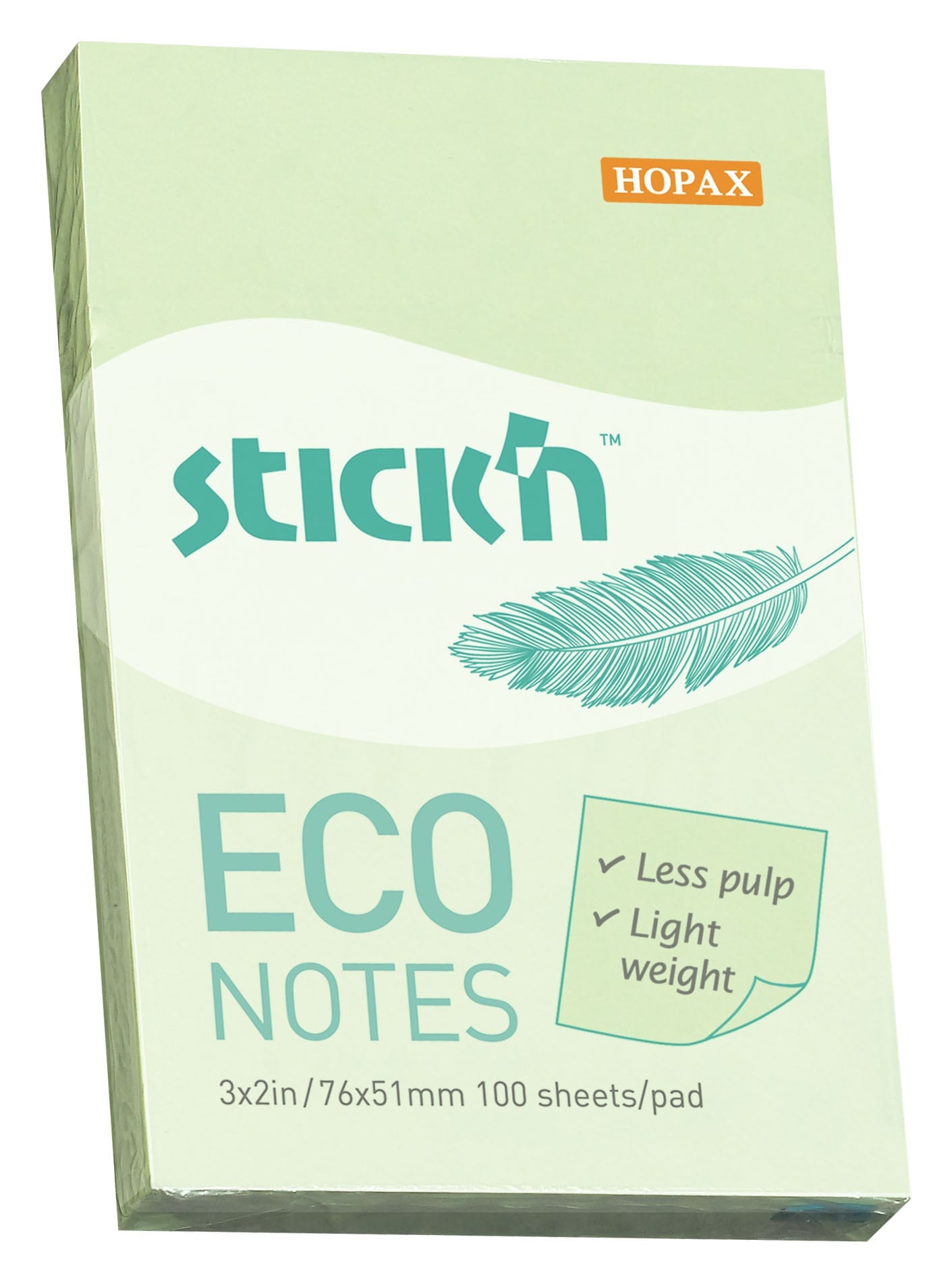 Блок самоклеящийся Stick'n 21744, 76×51мм, 100л, пастель зеленый
