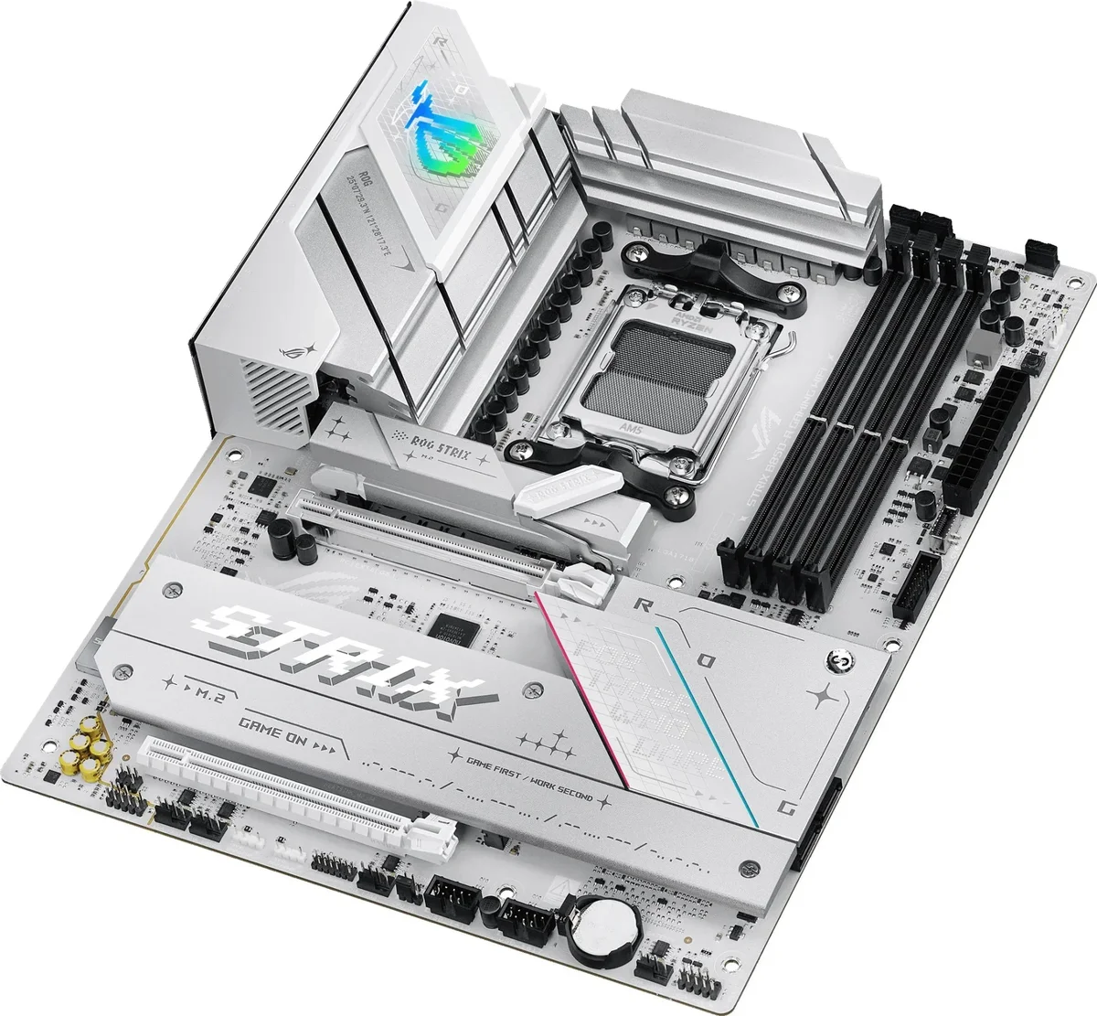 ASUS ROG STRIX B850-A GAMING WIFI (Socket AM5, ATX, 4xDDR5(256GB), DP/HDMI, 1xPCIe 5.0x16/1xPCIe 4.0x16, 1xLAN (2.5GbE), Wi-Fi 7, BT, 2xSATA 6Gb/s, 4xM.2, 2xType-C, 6xUSB 3.2, 2xUSB 2.0)