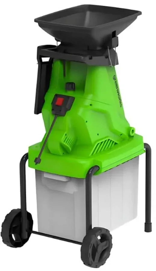 Измельчитель садовый Greenworks 2208007, 220В, 2800Вт, с контейнером