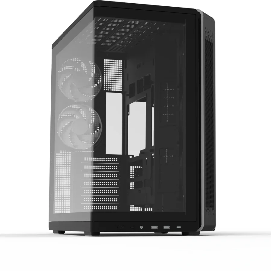 корпус ZALMAN P60, ATX, BLACK, WINDOW, 2x3.5", 3x2.5", 1xUSB TYPE-C, 2xUSB3.0, SIDE 3x120mm ARGB, REAR 2x120mm ARGB