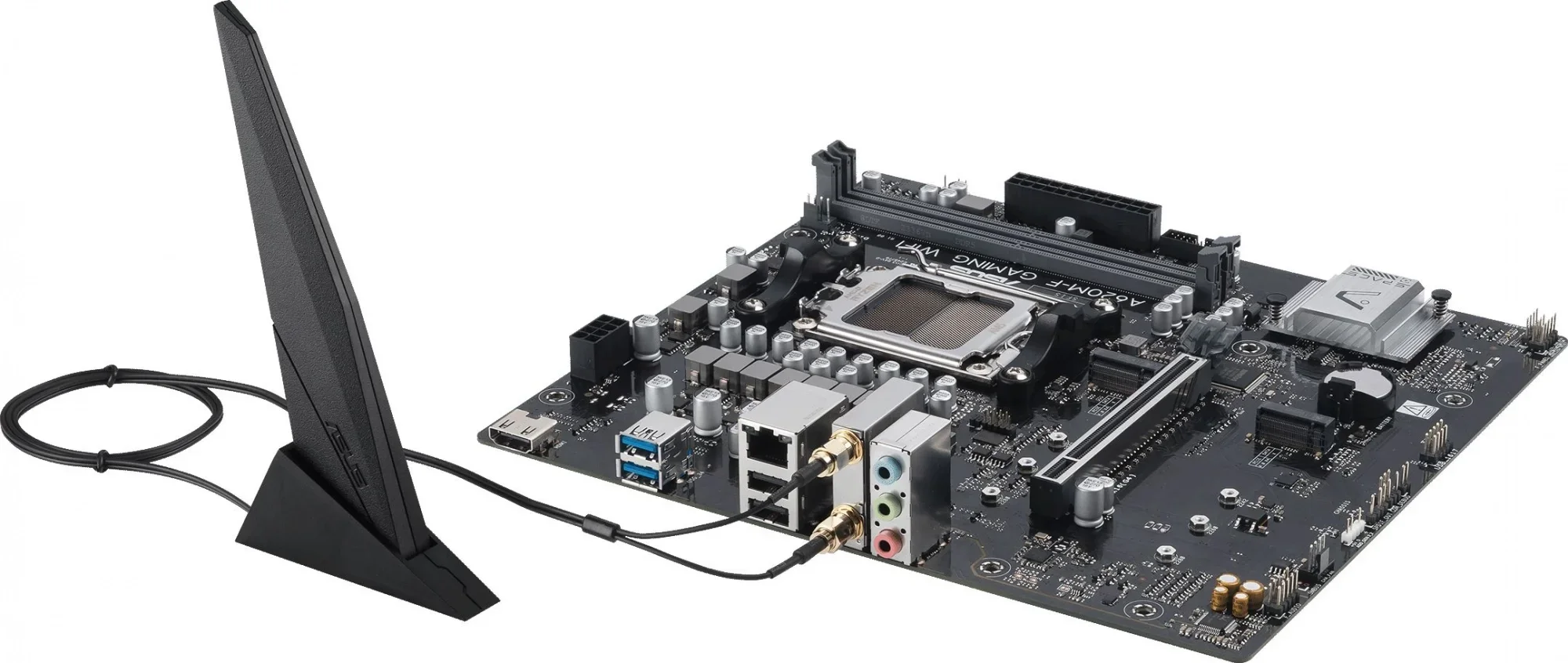 Материнская плата Asus - A620M-F GAMING WIFI, mATX, AMD A620, 1xAM5, 2xDDR5 до 128ГБ, 1x2.5GbE, audio, M.2, Wi-Fi, Bluetooth, HDMI, 2xUSB2.0, 2xUSB3.2, A620M-F GAMING WIFI