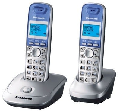 DECT-телефон Panasonic - KX-TG2512RU, standby time 170h, talk time 18h, 2-handset, phone book 50 numbers, search handset, key illumination, серебристый, KX-TG2512RUS