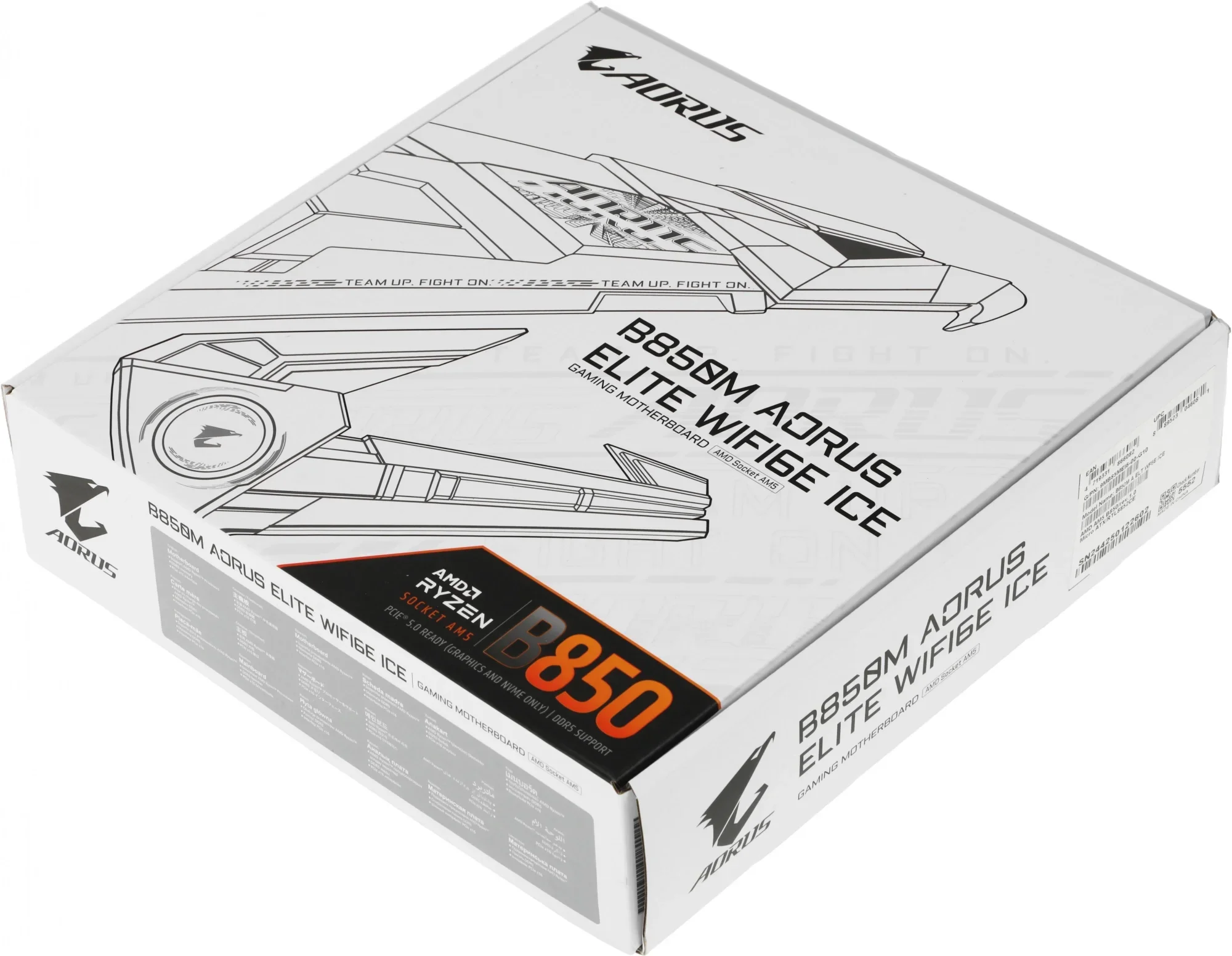 Материнская плата Gigabyte B850M AORUS ELITE WIFI6E ICE Socket AM5 AMD B850 4xDDR5 mATX AC`97 8ch(7.1) 2.5Gg RAID+DP