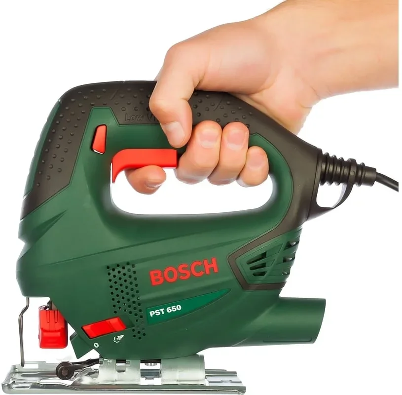Лобзик Bosch PST 650 Лобзик, Номинальная потребляемая мощность 500 Вт,Выходная мощность 300 Вт,Число Ходов на холостом ходу 3.100 мин-1,Масса 1,6 кг06033A0720 