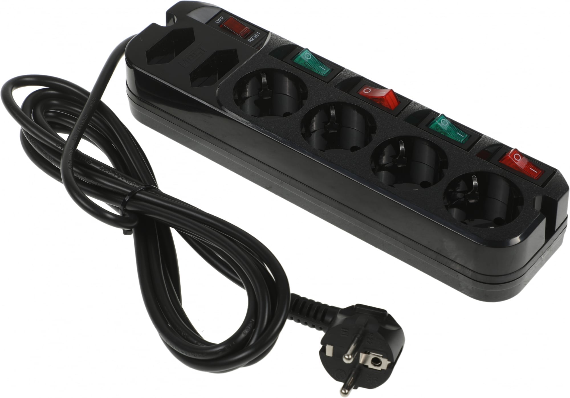ARG-Ч 3 Сетевой фильтр Most ARG 3м (6 розеток)  черный  (коробка)