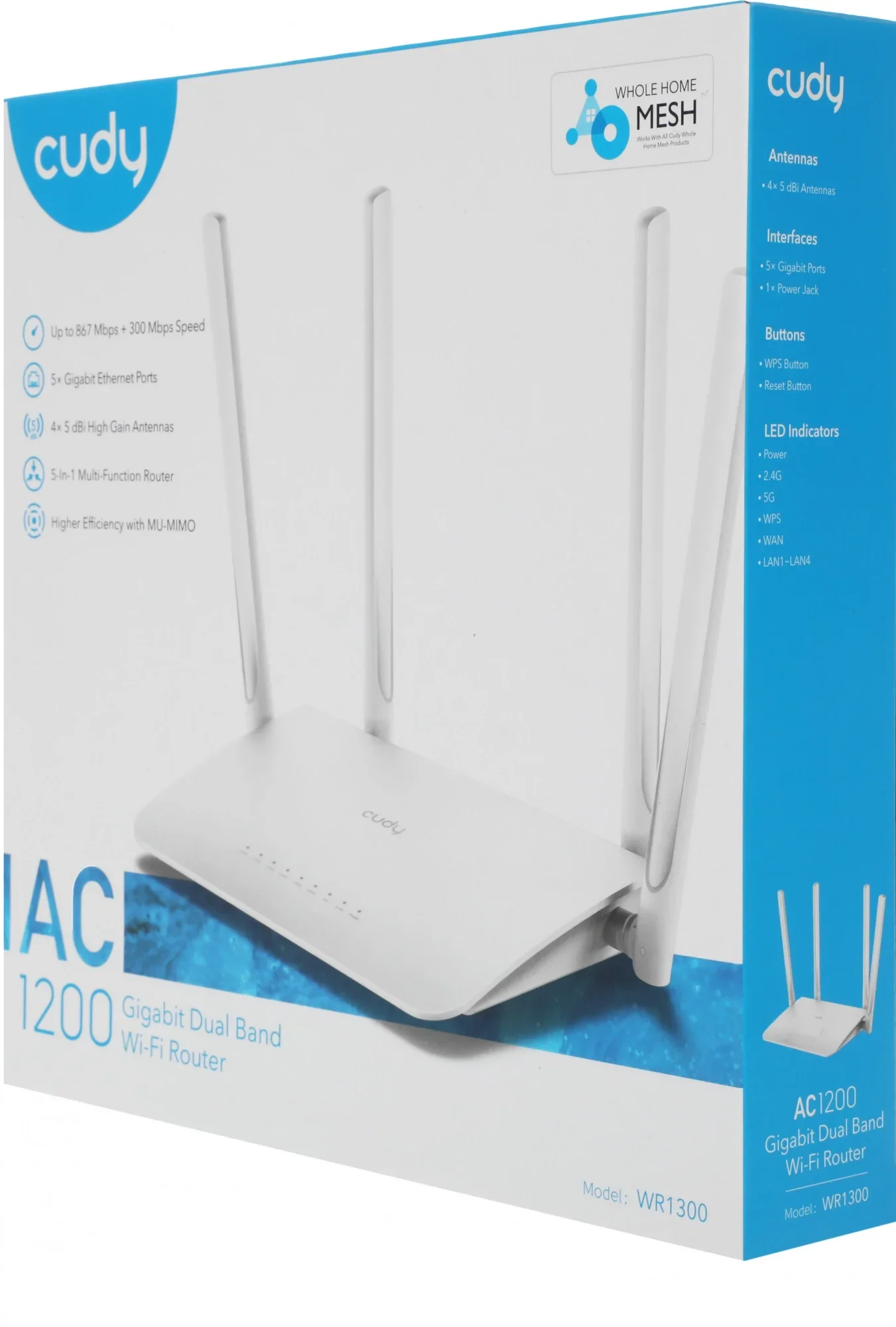 Роутер беспроводной Cudy WR1300 AC1200 10/100/1000BASE-TX белый