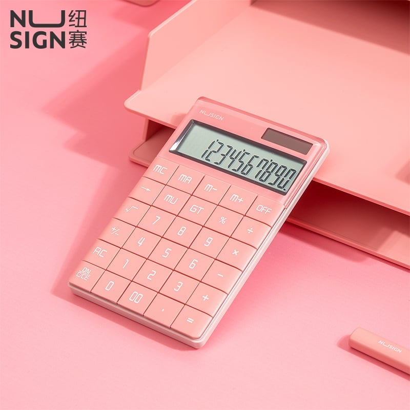 Калькулятор настольный Deli Nusign  ENS041pink розовый 12-разр.