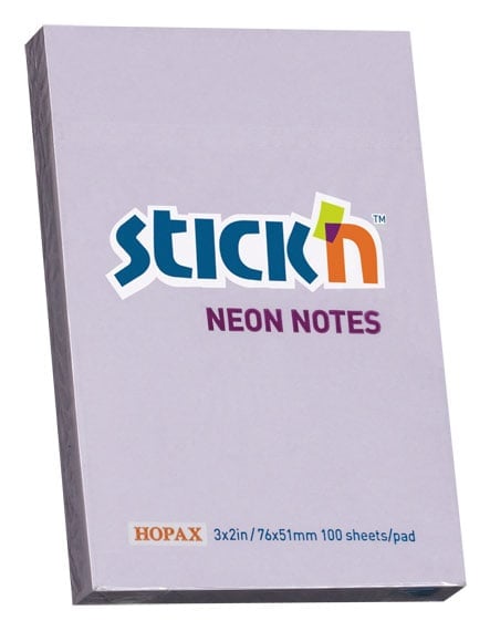 Блок самоклеящийся Stick'n 21402, 51x76мм, 100лист, пастель сиреневый