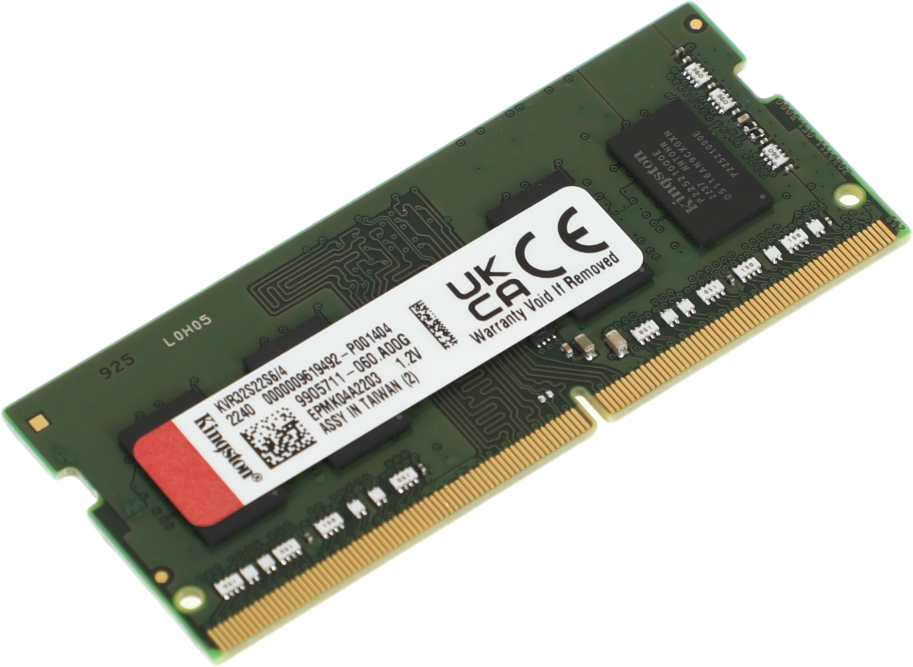 Оперативная память для ноутбука 4Gb (1x4Gb) PC4-25600 3200MHz DDR4 SO-DIMM Unbuffered CL22 Kingston KVR32S22S6/4