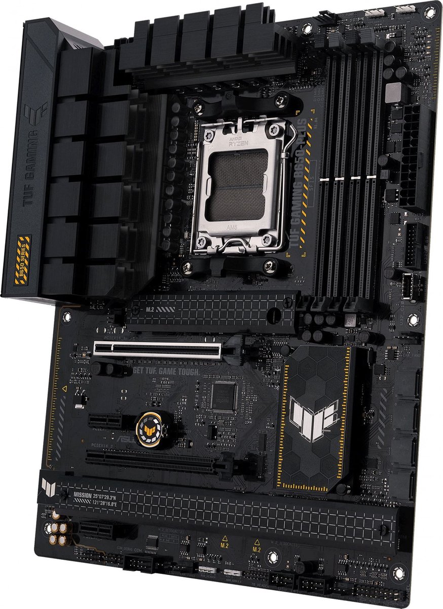 Материнская плата Asus - TUF GAMING B650-PLUS, ATX, AMD B650, 1xAM5, 4xDDR5 до 128ГБ, 1x2.5GbE, audio, M.2, HDMI, DP, 4xSATA, 4xUSB2.0, 2xUSB3.2, 2xUSB3.2 Type C, TUF GAMING B650-PLUS
