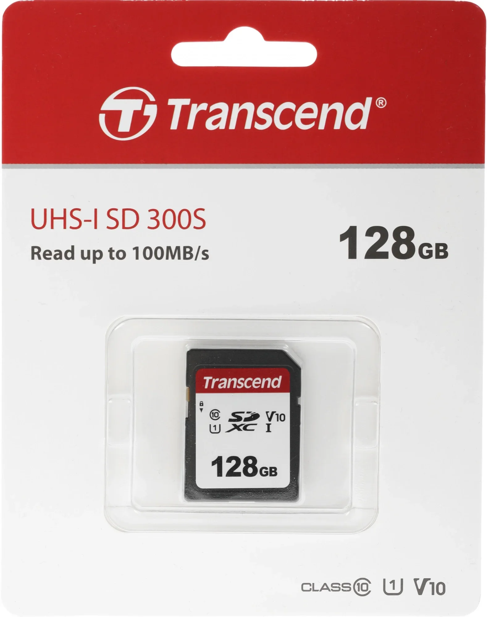 Карта памяти Transcend TS128GSDC300S, 128 ГБ, SDXC, UHS-I U3