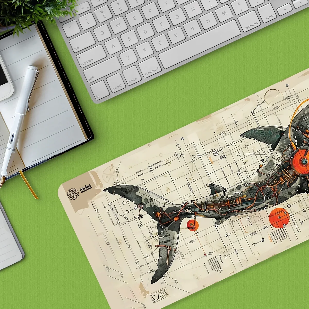 Коврик для мыши CACTUS Shark (тканевый, прорезиненное основание, 900x400x4мм) (CS-MP-COR03XXL)