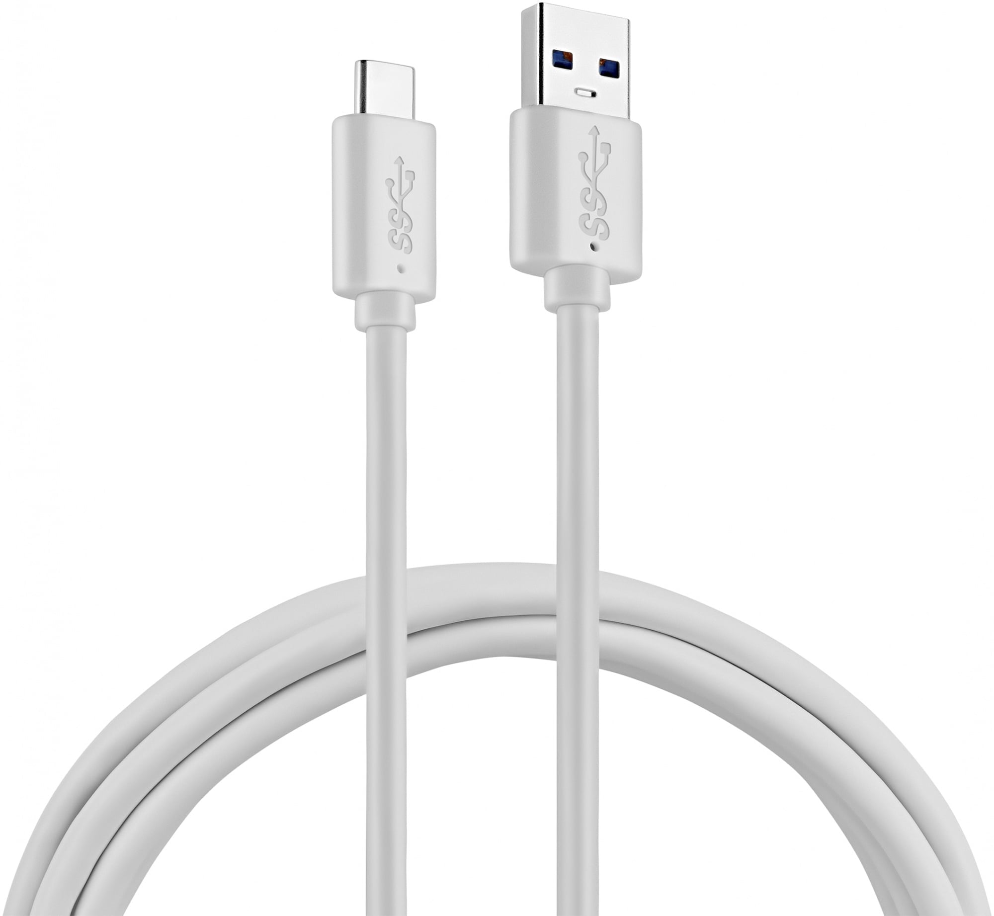 USB кабель BURO, USB Type C (M) -> USB Type A (M), USB 3.1 2.4A, 1,8 м, цвет белый, BHP USB3-TPC