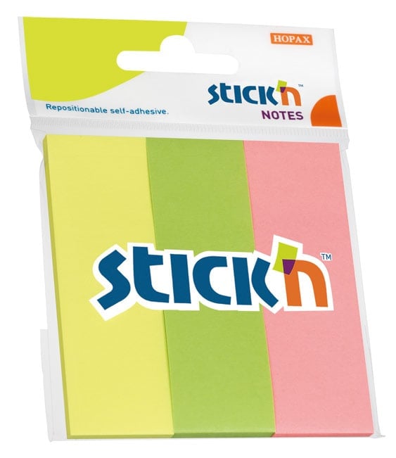 Закладки самоклеящиеся Stick'n 21129, 25×76мм, 50 листов, 3 цвета