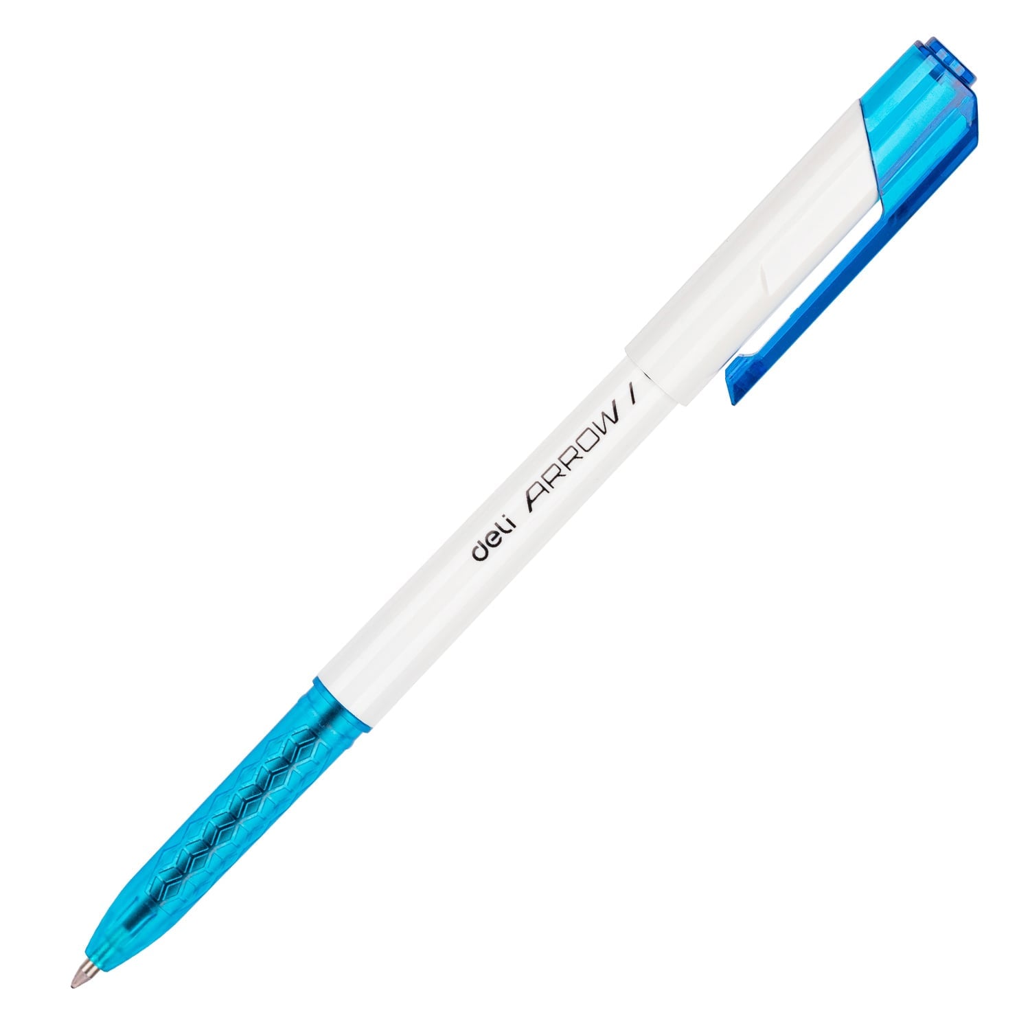 Ручка шариковая Deli Arrow EQ23-BL белый/голубой, d=0.7мм, синие чернила (1шт)