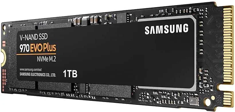 Твердотельный накопитель SSD Samsung 970 EVO Plus M.2 2280 MZ-V7S1T0BW 1TB Client SSD PCIe Gen3x4 with NVMe, 3500/3300, IOPS 600/550K, MTBF 1.5M, 3D NAND TLC, 1024MB, 600TBW, NVMe 1.3, RTL {10} (628086)