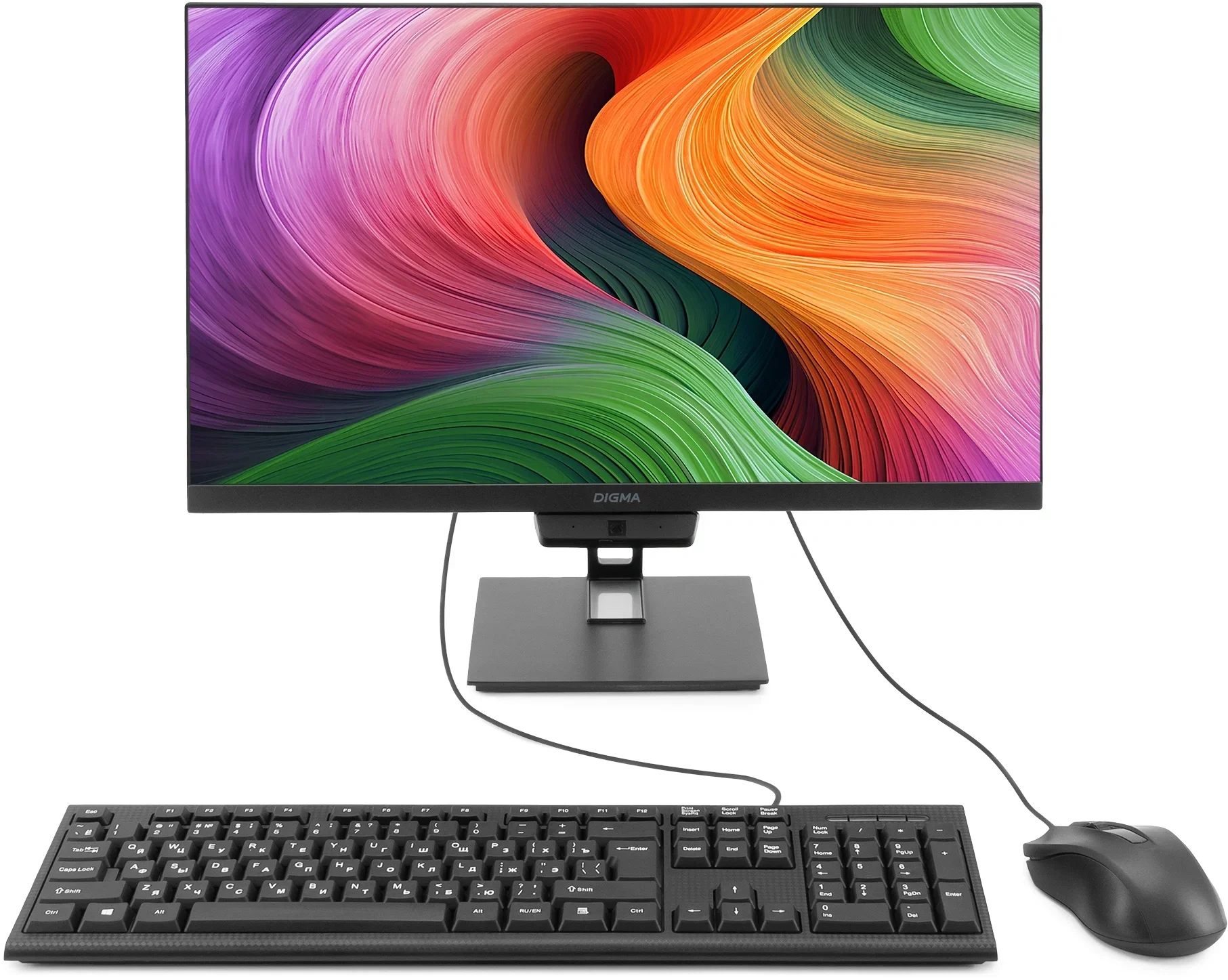 Моноблок Digma Action 21.5" Full HD N95 (1.7) 8Gb SSD 256Gb UHDG 600 CR Windows 11 Professional GbitEth WiFi BT 36W клавиатура мышь Cam черный 1920x1080
