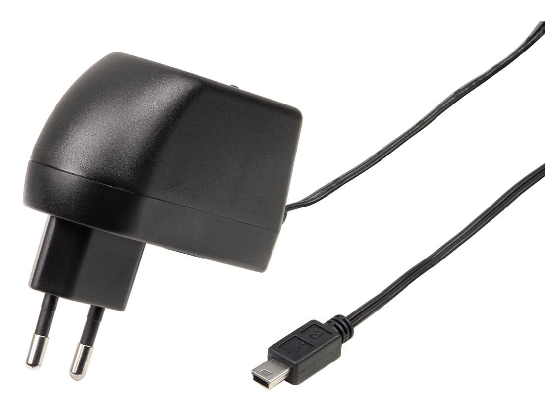Зарядное устройство Hama 00088473, miniUSB, 2A, 1.4м, черный