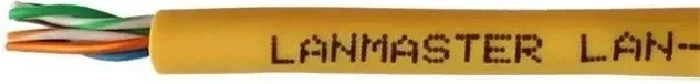 Кабель информационный Lanmaster LAN-5EUTP-HFLT-YL кат.5E UTP 4 пары 24AWG LSZH  внутренний 305м желтый