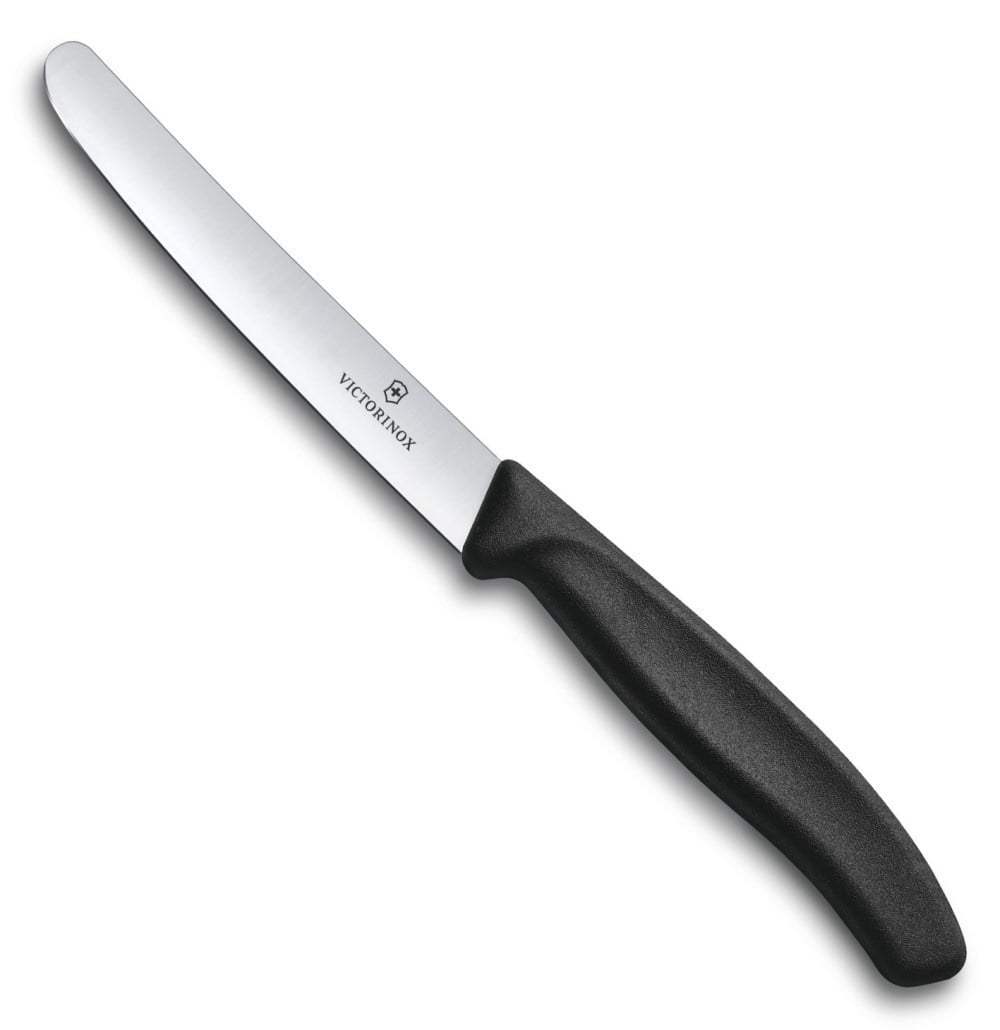 Нож кухонный Victorinox Swiss Classic (6.7803) стальной столовый для овощей лезв.110мм прямая заточка черный