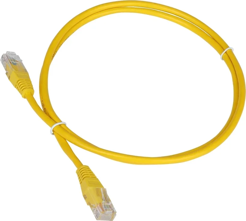 Патч-корд LANMASTER - TWT, UTP, кат. 5e, 2 x RJ-45, RJ-45 - RJ-45, ПВХ, 2 м, с заливными колпачками, TWT-45-45-2.0-YL